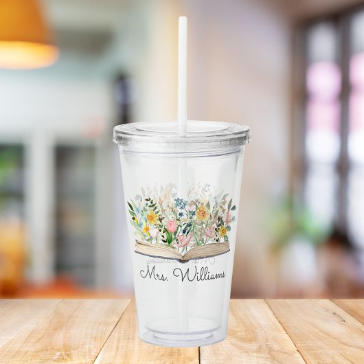 水彩図書花フローラ先生鑑賞 アクリルタンブラー