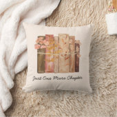 水彩図書花茶色ピンク読引用文 クッション (ブランケット)