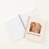 水彩図書花茶色ピンク読引用文 ノートブック (内部)