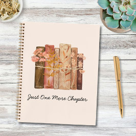 水彩図書花茶色ピンク読引用文 ノートブック