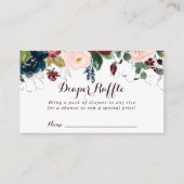 水彩図解入りの、写真付きのフローラおむつラッフルチケット エンクロージャーカード (正面)