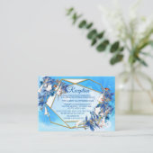 水彩図解入りの、写真付きのムーンフラワー披露宴 エンクロージャーカード (スタンド正面)