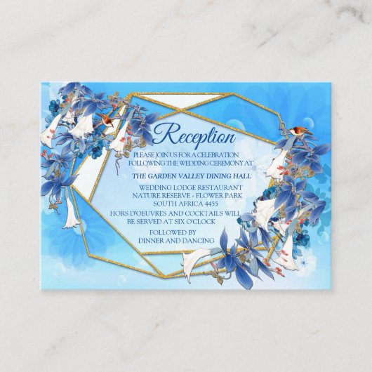 水彩図解入りの、写真付きのムーンフラワー披露宴 エンクロージャーカード (正面)