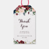 水彩図解入りの、写真付きの秋の結婚式ありがとう ギフトタグ (正面)