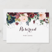 水彩図解入りの、写真付きの秋の結婚式予約記号 (裏面)