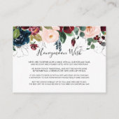 水彩図解入りの、写真付きの秋フローラハネムーンウィッシュ エンクロージャーカード (正面)