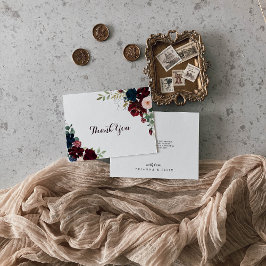 水彩図解入りの、写真付きの秋フローラフラ結婚ット サンキューカード