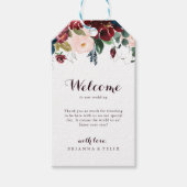 水彩図解入りの、写真付きの秋フローラ結婚の歓迎 ギフトタグ (正面)