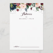 水彩図解入りの、写真付きの秋フローラ結婚 アドバイスカード (正面)