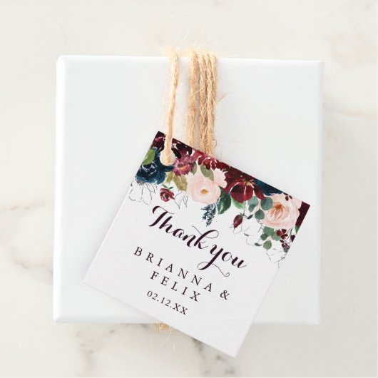 水彩図解入りの、写真付きの秋フローラ結婚 フェイバータグ (インサイチュ)