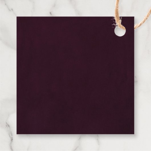 水彩図解入りの、写真付きの秋フローラ結婚 フェイバータグ (裏面)