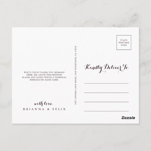 水彩図解入りの、写真付きの秋フローラ ポストカード (裏面)