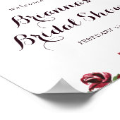 水彩図解入りの、写真付きの秋ブライダルシャワーへようこそ ポスター (角)