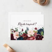 水彩図解入りの、写真付きの秋ブリデスメイド提案 ノートカード (正面/裏面インサイチュ)