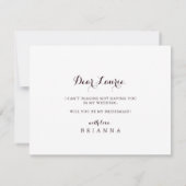 水彩図解入りの、写真付きの秋ブリデスメイド提案 ノートカード (裏面)