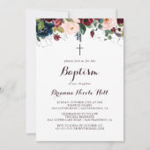 水彩図解入りの、写真付きの秋書道バプテスマ 招待状 (正面)