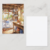水彩国のキッチンの背景 名刺 (正面/裏面)