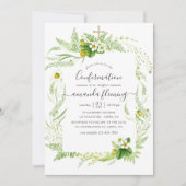 水彩国の緑素朴の確認 招待状 (正面)