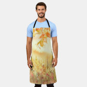 水彩国林風景画 エプロン (着用した状態)