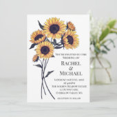 水彩国素朴のヒマワリ結婚ズ 招待状 (スタンド正面)