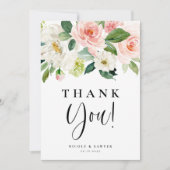 水彩園かわいらしの花結婚の数 サンキューカード (正面)