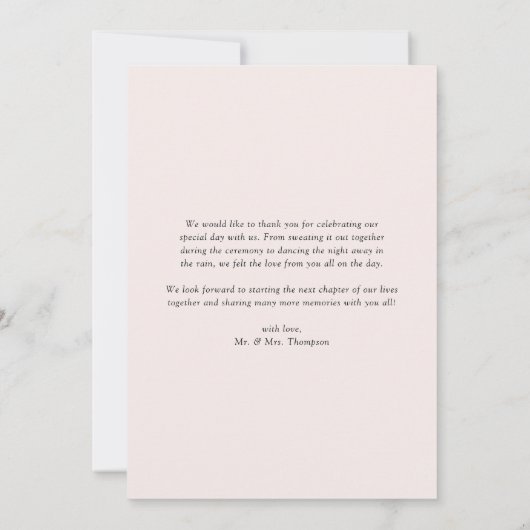 水彩園かわいらしの花結婚の数 サンキューカード (裏面)