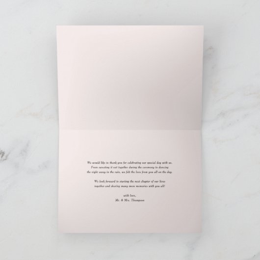 水彩園かわいらしの花結婚の数 サンキューカード (内部)