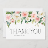 水彩園かわいらしの花結婚の数 サンキューカード (正面)
