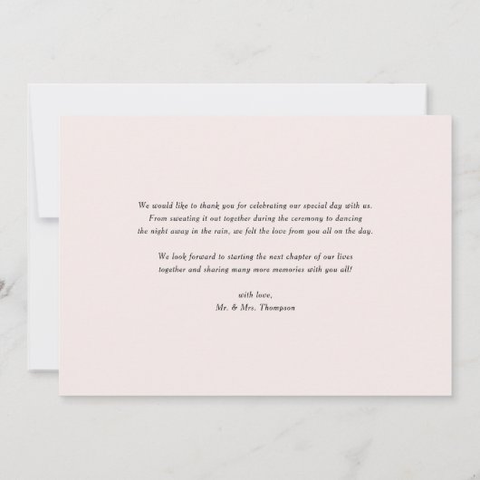 水彩園かわいらしの花結婚の数 サンキューカード (裏面)