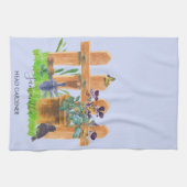 水彩園のシーン·ヘッパーソナライズされたド·ガーデナー キッチンタオル (横)