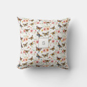 水彩園フローラ蝶モノグラムの クッション (正面)