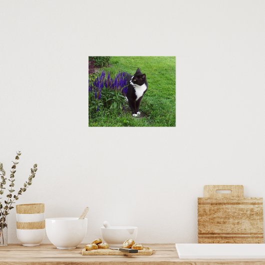 水彩園猫 ポスター (キッチン)