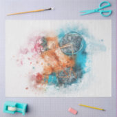 水彩園自転車デカップージティッシュペーパー 薄葉紙 (クラフト)