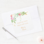 水彩園花を持つ手作りラベル スクエアシール (封筒)