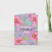 水彩園花植物母の日 カード (正面)