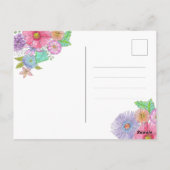 水彩園花植物母の日 ポストカード (裏面)