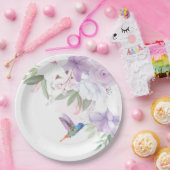 水彩園花鳥感謝してい鳥 ペーパープレート (パーティー)