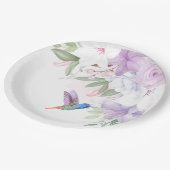水彩園花鳥感謝してい鳥 ペーパープレート (アングル)