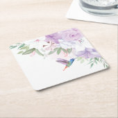 水彩園花鳥狩り スクエアペーパーコースター (アングル)