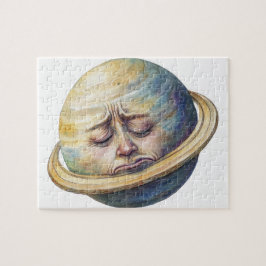 水彩土星の天体イラストレーション ジグソーパズル