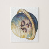 水彩土星の天体イラストレーション ジグソーパズル (縦)