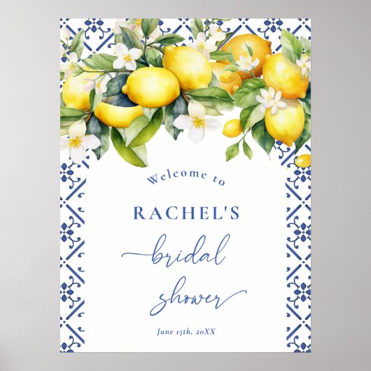 水彩地中海のブライダルシャワーへようこそ ポスター (正面)