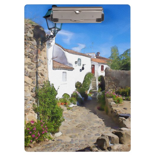 水彩地中海の村 クリップボード (正面)