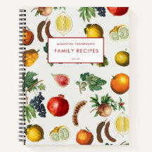 水彩地中海の果実模様レシピ