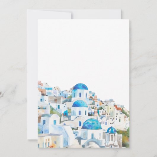 水彩地中海の横向結婚き 招待状 (裏面)