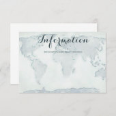 水彩地図結婚の情報カード エンクロージャーカード (正面/裏面)