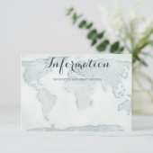 水彩地図結婚の情報カード エンクロージャーカード (スタンド正面)