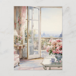 水彩地方リビングルーム シーズンポストカード