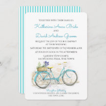 水彩地方ヴィンテージ結婚自転車