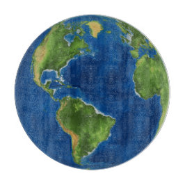 水彩地球の地球地理おもしろい3D錯覚 カッティングボード